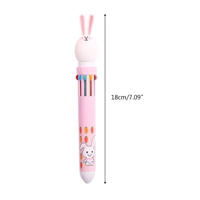 10 Цветов 0,5 мм Шариковая ручка с милым Мультяшным кроликом, Канцелярские принадлежности для школы прессы A W3JD 1