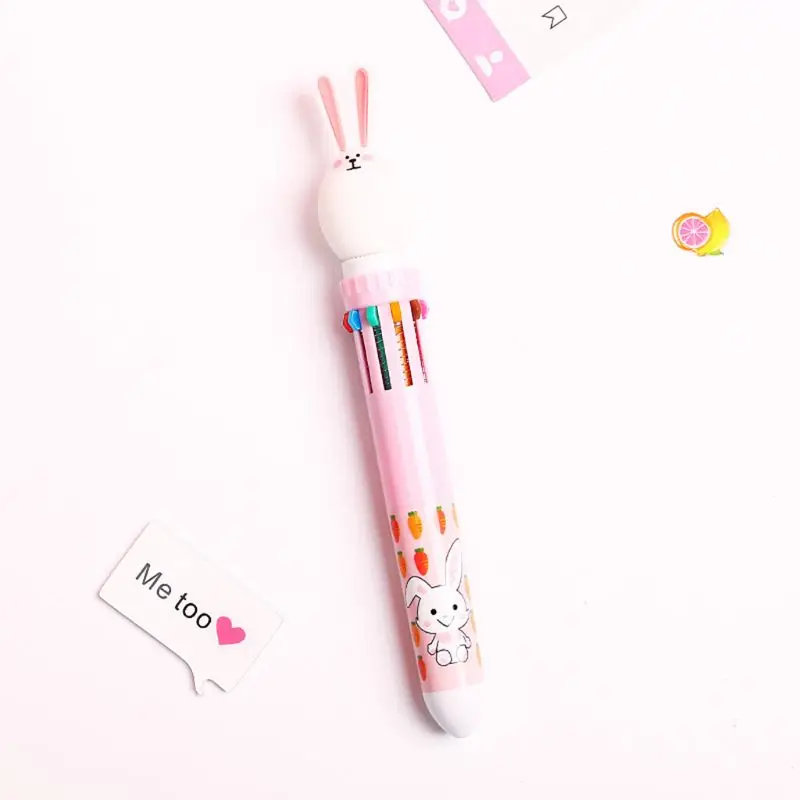 10 Цветов 0,5 мм Шариковая ручка с милым Мультяшным кроликом, Канцелярские принадлежности для школы прессы A W3JD 5