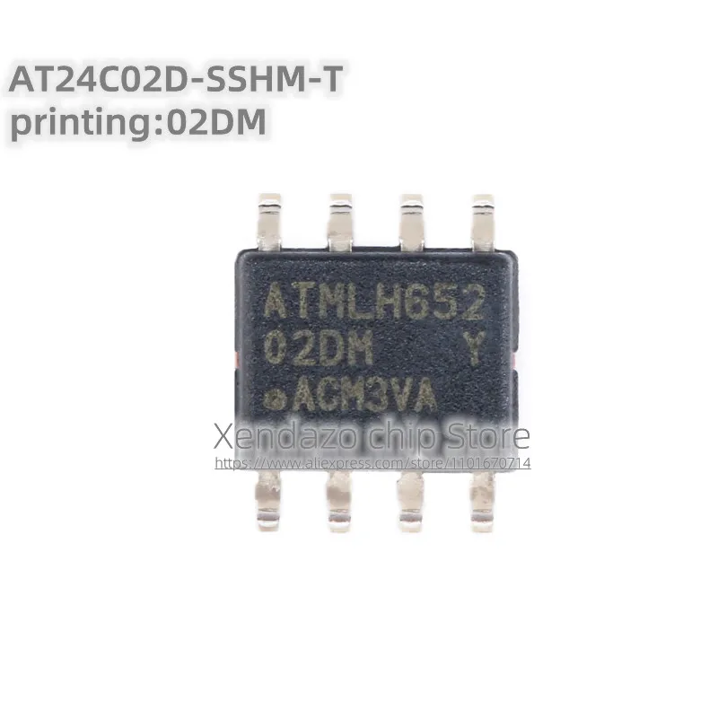 10 шт./лот AT24C02D-SSHM-T AT24C02D Шелкотрафаретная печать 02DM SOP-8 посылка Оригинальный подлинный чип памяти 0