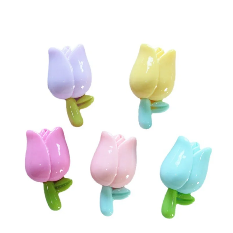 10шт кабошон из смолы с плоской спинкой, милый цветок для изготовления ювелирных изделий своими руками, аксессуары для украшения kawaii tulip sunflower 4