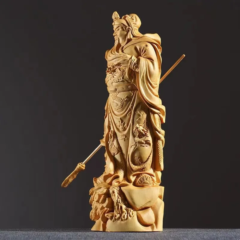 12 см Традиционные деревянные фигурки ручной работы периода Трех Королевств Коулун Гуань Гун Статуя домашнего декора 3