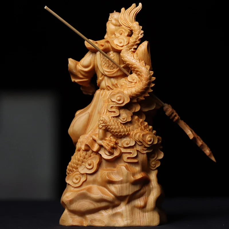 12 см Традиционные деревянные фигурки ручной работы периода Трех Королевств Коулун Гуань Гун Статуя домашнего декора 4