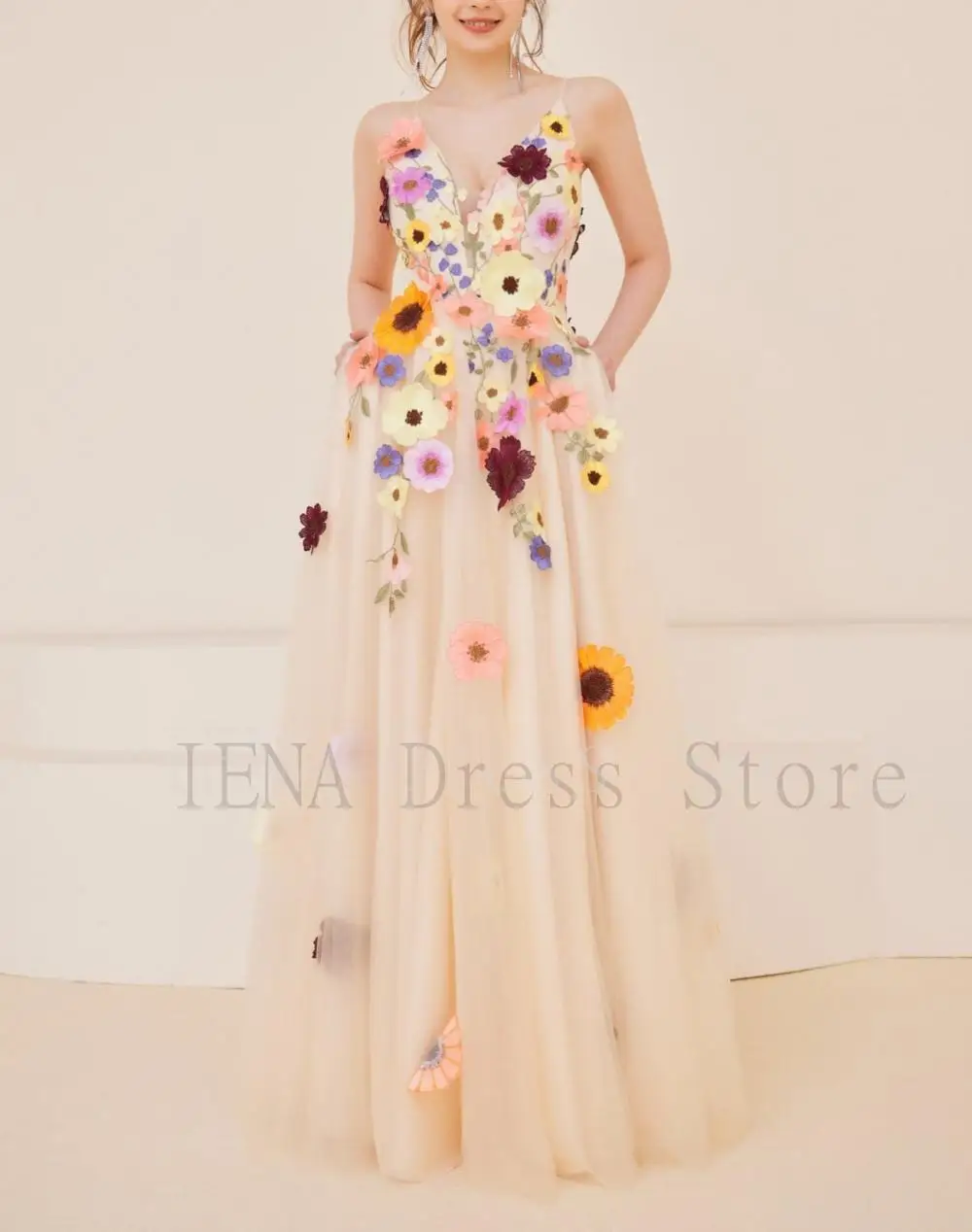 14732 #IENA Вышитое цветочное свадебное платье для женщин, Сказочное цветочное платье для свадебной церемонии, эстетичное платье на заказ 3