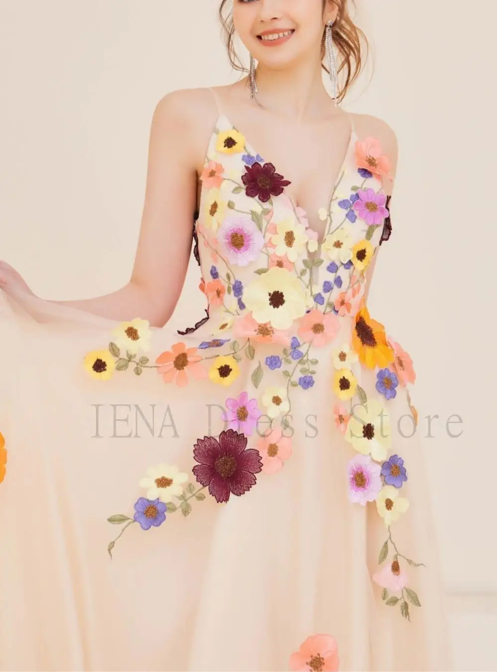 14732 #IENA Вышитое цветочное свадебное платье для женщин, Сказочное цветочное платье для свадебной церемонии, эстетичное платье на заказ 4