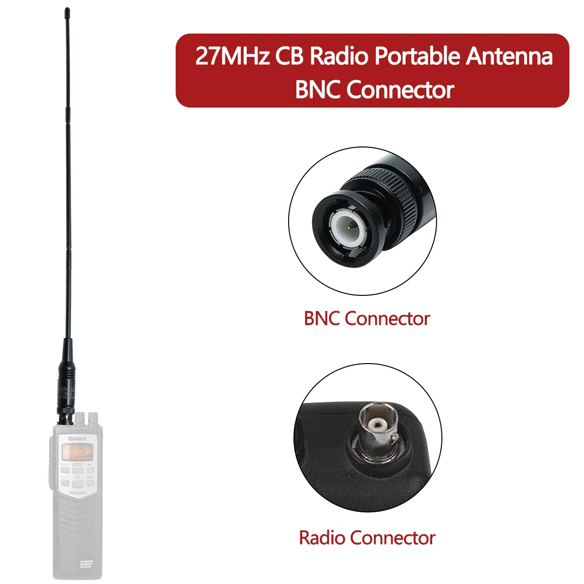 ABBREE 27 МГц Антенна BNC Разъем 42 СМ Портативная Рация Антенна для Cobra Midland Uniden Anytone CB Портативное Радио 1