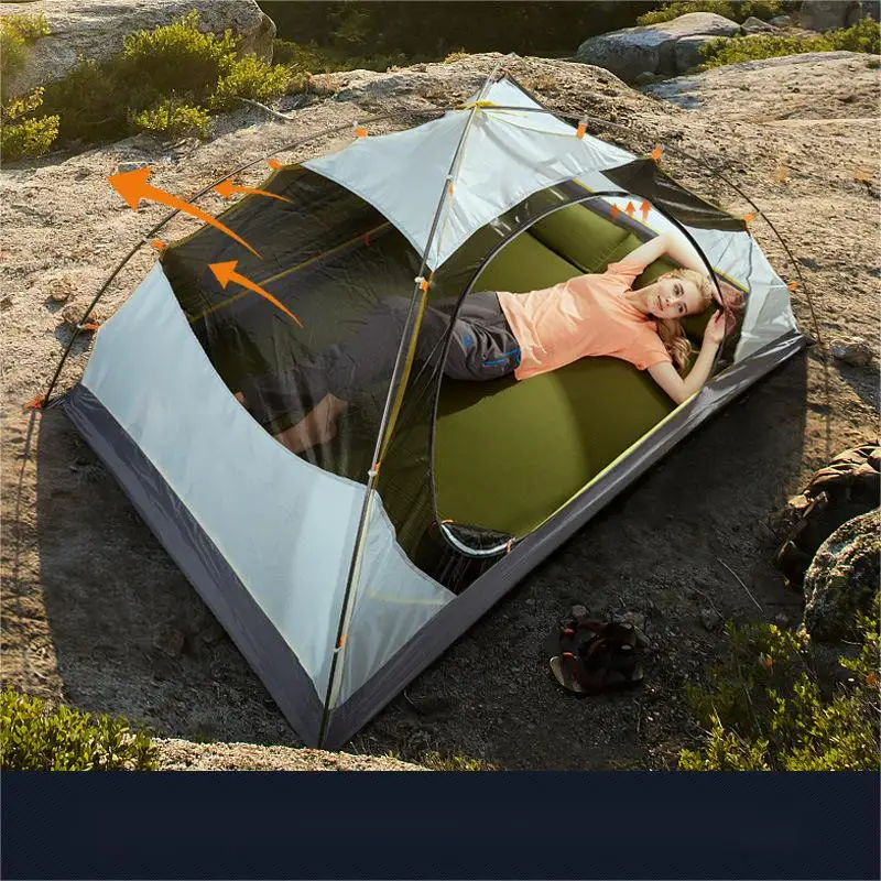 HDIRXG 2People Camping Tent Travel Outdoor Двухслойные Водонепроницаемые Легкие палатки 4-Сезонное Походное укрытие Туристическая Одноместная палатка 3