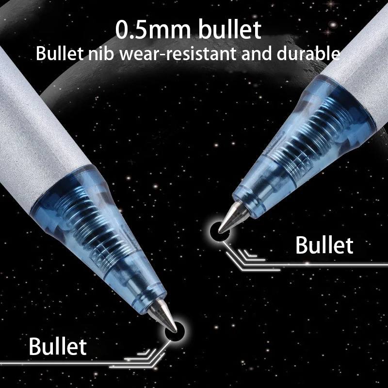 Planet Limited Press Гелевая ручка 0,5 тройной плотности, быстросохнущая черная ручка, студенческая высококачественная ручка из темного вещества Klein Blue Pen 2