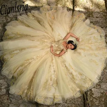 Пышные платья принцессы Бальное платье Sweet 15 Платье с открытыми плечами Свадебные платья 3D Цветы vestidos de bal