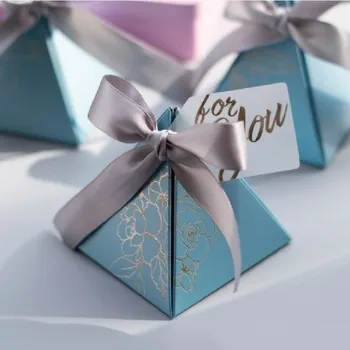 Подарочные коробки Треугольная пирамидка Коробка конфет Свадебные сувениры и пакеты конфет для гостей Свадебные украшения Принадлежности для вечеринки в честь дня рождения