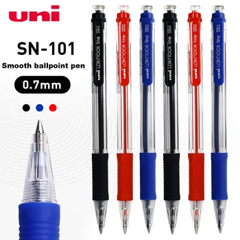 12 шт гелевых ручек Uni SN-101 для студентов с шариковой ручкой нажимного типа 0,7 мм для подписи, гладкие офисные канцелярские принадлежности для бизнеса