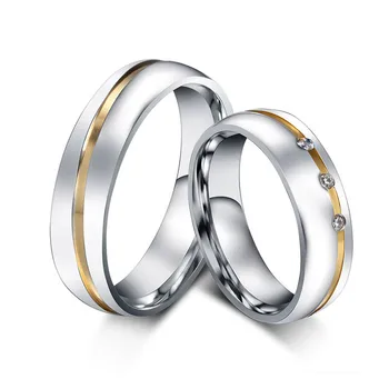 Модные мужские И женские обручальные кольца Оптом, кольца с камнями AAA CZ Для женщин И мужчин, кольца для пальцев из нержавеющей стали