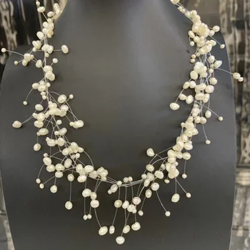 ожерелье из натурального пресноводного жемчуга, уникальный стиль, модные украшения для свадьбы, для женщин, для девочек, бесплатная доставка, популярные