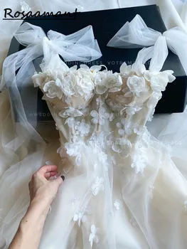 Свадебные платья из кружева в стиле бохо 2022, платье невесты с открытыми плечами и шлейфом B, сшитое на заказ Robe De Mariee