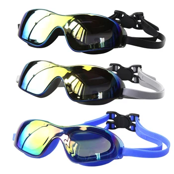 Очки для плавания Наружные водонепроницаемые HD с противотуманной силиконовой зеркальной лентой, очки для плавания и дайвинга для взрослых, аксессуары для плавания