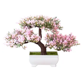 Искусственные растения Бонсай, маленький горшок для дерева, искусственные цветы в горшках, искусственный Бонсай для дома, стола, сада отеля, декора A