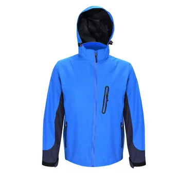 Водонепроницаемая куртка с капюшоном, легкая ветрозащитная дождевик, верхняя одежда, синий походный дождевик с несколькими карманами на сетчатой подкладке, новый мягкий