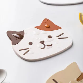 Креативная настольная салфетка с милым котом, водонепроницаемая теплоизоляция, Противоскользящая подставка для чаши, Мультяшная подставка для молока и кофе для кухонной посуды