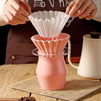 Чашка для кофейного фильтра, чашка для фильтра с высокой постоянной температурой, повторно используемая загущенная кофейная капельница, акриловый торт, чашка для кофейного фильтра оригами