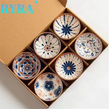 Роскошный набор посуды Керамическая чаша в японском стиле Красивые Обеденные блюда Домашняя Семейная посуда Подарочная коробка Кухонные принадлежности