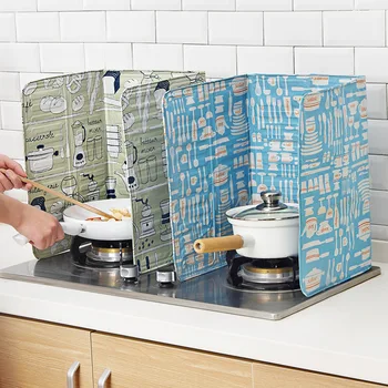 Складная кухонная газовая плита, Перегородка, Алюминиевый Масляный Брызгозащищенный защитный экран, Термостойкие кухонные принадлежности