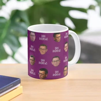 Дэн Эндрюс - Кофейная кружка с фиолетовым рисунком лица, чашки для кафе, термокружка для переноски, Персонализированная кружка