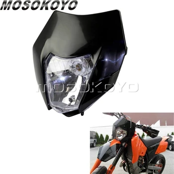 Черная фара для байка, головной фонарь для мотокросса, передняя лампа Enduro для EXC XC XCF Yamaha WR TTR