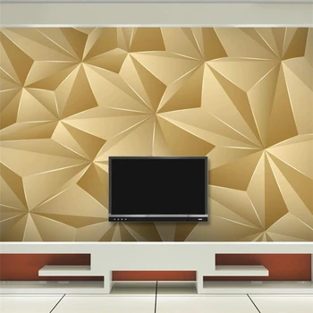 большая фреска wellyu по индивидуальному заказу современный минималистичный золотой геометрический абстрактный мягкий рисунок упаковки Обои для телевизора
