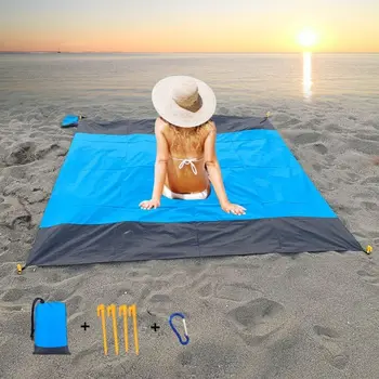 2x1,4 м Водонепроницаемое Карманное Пляжное одеяло, складной Коврик для кемпинга, матрас, портативный Легкий коврик, коврик для пикника на открытом воздухе, песчаный пляжный коврик