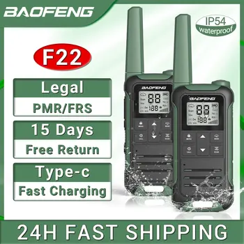 2шт Baofeng F22 Мини-Рация PMR FRS Портативный ЖК-Дисплей NOAA Поддержка Двухстороннего Радио Type-C Зарядное Устройство Для Охоты Кемпинга