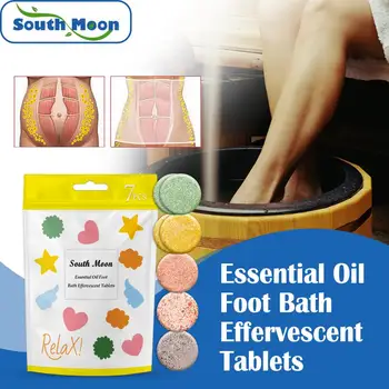Таблетки для ванночек для ног South Moon с эфирным маслом детоксикации, таблетки для замачивания ног, помогают уснуть, разгоняют влагу, формируют фигуру, таблетки для ухода за ногами