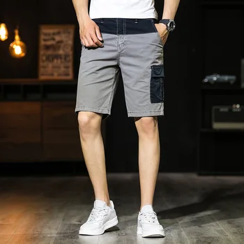 Мужские модные серые шорты-карго Harajuku, мужская одежда, повседневные шорты до колен, уличная одежда
