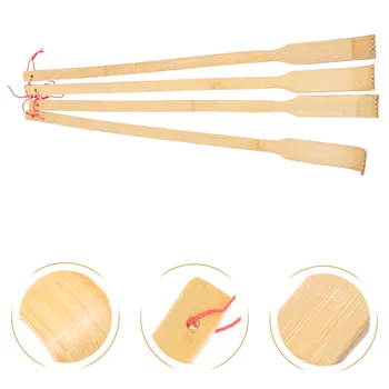 4 Предмета бытовых инструментов, Массажеры для дома, скребок для спины, подарочная ручная портативная бамбуковая щекотка