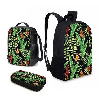YIKELUO Пальмовый лист, ручная Роспись с принтом Райской Птицы, Водонепроницаемый Прочный дорожный рюкзак с принтом Зеленого растения, Изолированная сумка для ланча