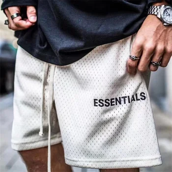 Летние быстросохнущие шорты из тонкой сетки в стиле хип-хоп, спортивные шорты, пляжные брюки