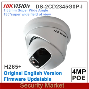 Оригинальная Сетевая Камера Hikvision DS-2CD2345G0P-I 4MP IR 1.68 мм POE со Сверхширокоугольной Фиксированной мини-турелью