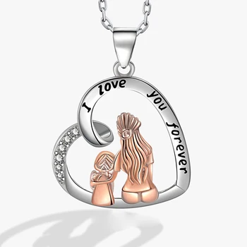 Двухцветное ожерелье KOFSAC Romantic для мам и детей, подарок матери, серебряные украшения 925 пробы, ожерелья 