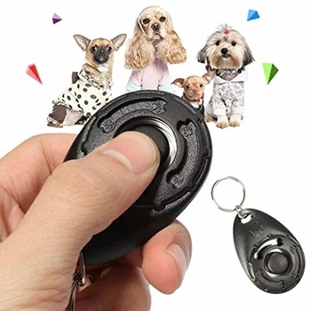 Кликер для дрессировки собак, щенков, домашних животных Портативный кликер с регулируемым звуком, брелок для ключей и ремешок на запястье, кликер-тренажер с направляющей