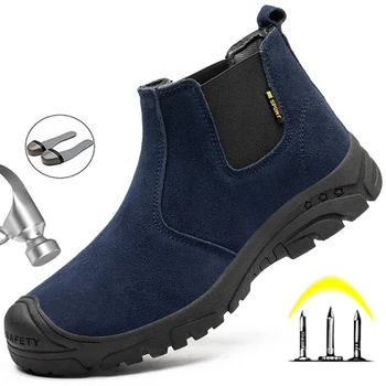 Высококачественные зимние ботинки, мужская обувь со стальным носком, защитные ботинки, непромокаемая рабочая обувь, ботинки 