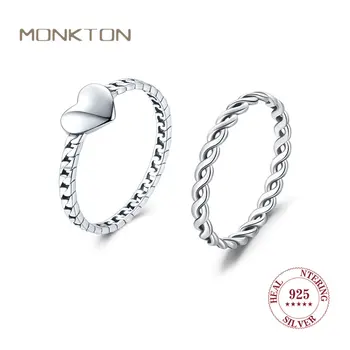 Женское кольцо Monkton из стерлингового серебра 925 пробы Sweet Love, вегетарианское кольцо на указательный палец, ювелирные изделия роскошного качества, бесплатная доставка для женщин