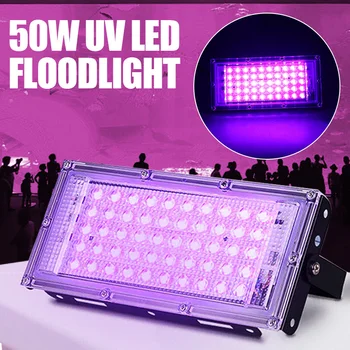 50 Вт Ультрафиолетовый свет для вечеринки Светодиодный прожектор высокой мощности Водонепроницаемый ультрафиолетовый диджей для вечеринки дома УФ-прожектор
