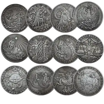 Новая Сувенирная Монета с 12 Созвездиями, Западная Астрология, Коллекционные Памятные Монеты С Тиснением, Праздничные Подарки
