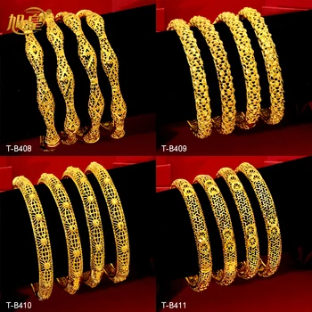 Браслеты цвета золота XUHUANG 24K Африканский браслет для женщин Оптом Ювелирные изделия из медного сплава Роскошные Свадебные украшения для Гавайской вечеринки