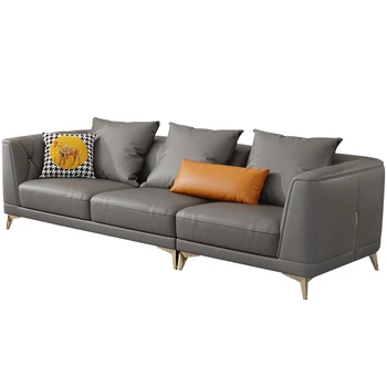 Легкий постмодернистский Роскошный кожаный диван для маленькой квартиры, простая американская гостиная, комбинация из воловьей кожи первого слоя