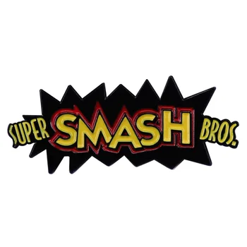 Брошь с логотипом видеоигры SUPER SMASH BROS на булавке с твердой эмалью в подарок любителям игр