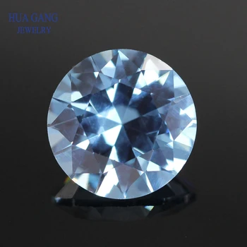 106 # Синтетический камень шпинель Светло-голубой Камень Большого размера 4-12 мм Круглой бриллиантовой огранки Для ювелирных изделий