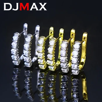 Новые 2023 DJMAX 0,3 карат Муассанит Серьги-кольца для женщин высочайшего качества Оригинальные женские серьги-кольца с бриллиантами из стерлингового серебра 925 пробы