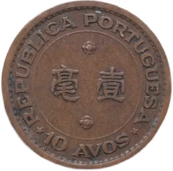 Номинальная стоимость монет Макао 1952 года составляет 100% 22 мм. Рисунок 3 Медные монеты Год выпуска случайной старой монеты 100% оригинал.