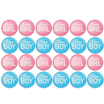 Булавка с кнопкой для определения пола -24 штуки, аксессуары для значков для девочек или мальчиков из команды, принадлежности для душа ребенка, избранное для вечеринок