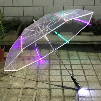 Светодиодный световой Зонт Красочный Светящийся Прозрачный Зонт Фонарик Зонтик Креативный Маленький Свежий Прямой Рекламный Зонтик