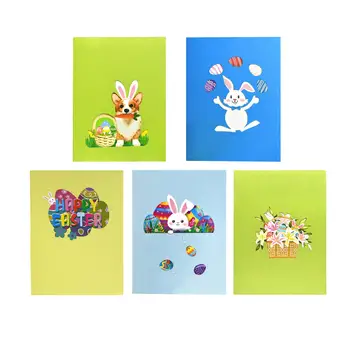 3D Пасхальные открытки Пасхальная корзина Подарочная карта Кролик для мальчиков и девочек